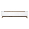 Mueble moderno para TV 180cm blanco y madera con 3 puertas Amelia Stock