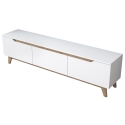 Mueble moderno para TV 180cm blanco y madera con 3 puertas Amelia Elección