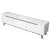Mueble moderno para TV 180cm blanco y madera con 3 puertas Amelia Elección