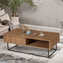 Mesa de centro moderna con espacio abierto y cajón en madera Dale Promoción