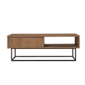 Mesa de centro moderna con espacio abierto y cajón en madera Dale Oferta