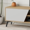 Mueble TV moderno para sala de estar 180 cm con 3 puertas blanco y madera Fiona Oferta