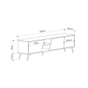 Mueble TV moderno para sala de estar 180 cm con 3 puertas blanco y madera Fiona Catálogo