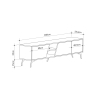 Mueble TV moderno para sala de estar 180 cm con 3 puertas blanco y madera Fiona Catálogo
