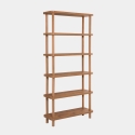 Estantería moderna de madera con 5 estantes 80x168x28cm natural Gala Venta