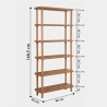 Estantería moderna de madera con 5 estantes 80x168x28cm natural Gala Descueto
