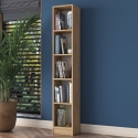 Estantería de pared alta y estrecha 170cm con 5 estantes de madera Wally Venta