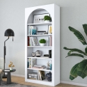 Estantería de pared de diseño blanco con 5 estantes Curvy 180x31x80 cm Venta