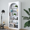 Estantería de pared de diseño blanco con 5 estantes Curvy 180x31x80 cm Venta