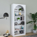 Estantería de pared de diseño blanco con 5 estantes Curvy 180x31x80 cm Oferta