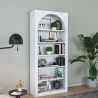 Estantería de pared de diseño blanco con 5 estantes Curvy 180x31x80 cm Oferta