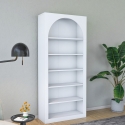 Estantería de pared de diseño blanco con 5 estantes Curvy 180x31x80 cm Descueto