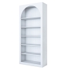 Estantería de pared de diseño blanco con 5 estantes Curvy 180x31x80 cm Medidas