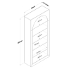 Estantería de pared de diseño blanco con 5 estantes Curvy 180x31x80 cm Coste