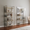 Estantería de pared h165cm de metal dorado con estantes de vidrio Lola Tall Venta