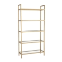Estantería de pared h165cm de metal dorado con estantes de vidrio Lola Tall Descueto