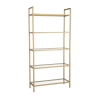 Estantería de pared h165cm de metal dorado con estantes de vidrio Lola Tall Descueto