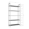 Estantería de pared h165cm de metal dorado con estantes de vidrio Lola Tall Stock