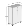 Mueble multifuncional y zapatero para entrada de 2 puertas y 5 compartimentos Asta Medidas