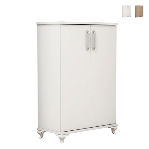 Mueble multifuncional y zapatero para entrada de 2 puertas y 5 compartimentos Asta Promoción