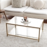 Mesa de centro moderna 90x60cm de metal y cristal Astro Oferta