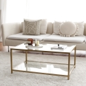 Mesa de centro moderna 90x60cm de metal y cristal Astro Venta
