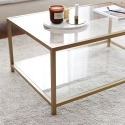 Mesa de centro moderna 90x60cm de metal y cristal Astro Rebajas