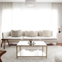 Mesa de centro moderna 90x60cm de metal y cristal Astro Descueto