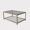 Mesa de centro moderna 90x60cm de metal y cristal Astro Stock