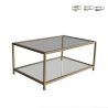 Mesa de centro moderna 90x60cm de metal y cristal Astro Promoción