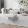 Mesa de centro redonda de diseño en madera y vidrio 75x35 cm Round Catálogo