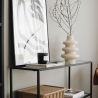 Consola de entrada moderna de metal y vidrio 3 estantes 100x30x85cm Lola Stock