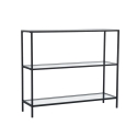 Consola de entrada moderna de metal y vidrio 3 estantes 100x30x85cm Lola Oferta