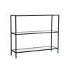 Consola de entrada moderna de metal y vidrio 3 estantes 100x30x85cm Lola Oferta