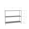 Consola de entrada moderna de metal y vidrio 3 estantes 100x30x85cm Lola 