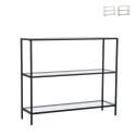 Consola de entrada moderna de metal y vidrio 3 estantes 100x30x85cm Lola Promoción