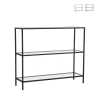 Consola de entrada moderna de metal y vidrio 3 estantes 100x30x85cm Lola Promoción