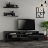 Mueble de TV moderno 180 cm con puertas y 2 estantes de pared Gara Oferta