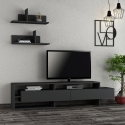 Mueble de TV moderno 180 cm con puertas y 2 estantes de pared Gara Venta