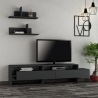 Mueble de TV moderno 180 cm con puertas y 2 estantes de pared Gara Venta