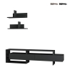 Mueble de TV moderno 180 cm con puertas y 2 estantes de pared Gara Promoción