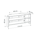 Mueble de TV esquinero con 3 estantes 110x36cm Thales Características