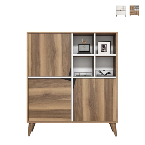 Aparador multiusos para salón o recibidor con puertas 100x115x30 cm Pulse Promoción