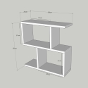 Mesa auxiliar librería para sofá con estantes 60x20cm Life 
