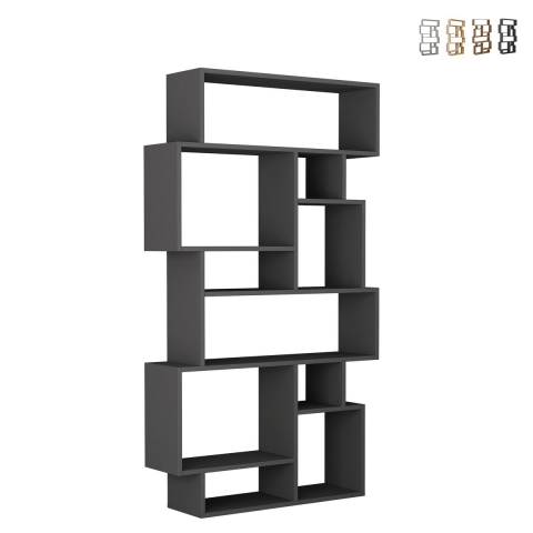 Estantería de pared moderna con 10 compartimentos 96x25x168cm Karmato Promoción