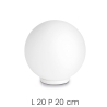 Lámpara de mesa redonda de vidrio blanco Ø20 cm Area S Rebajas