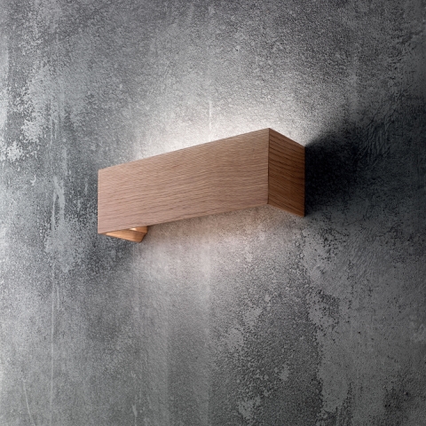Aplique de pared LED rectangular moderno en madera Badia-P Promoción