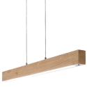 Lámpara colgante chandelier LED de madera clara y metal Badia-S Descueto