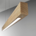 Lámpara colgante chandelier LED de madera clara y metal Badia-S Rebajas