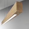 Lámpara colgante chandelier LED de madera clara y metal Badia-S Rebajas